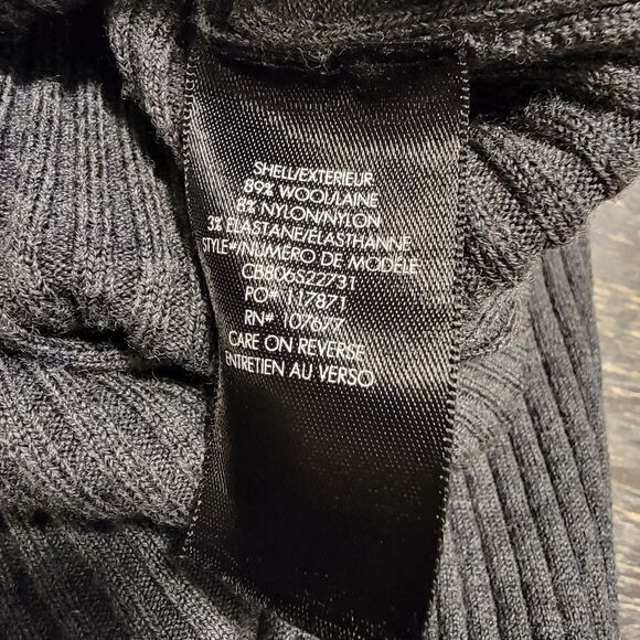 Alice + Olivia Dark Gray Annika Ribbed Long Cardigan Duster Sweater Dress - Picture 9 of 9